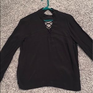 Black High Collar Blouse